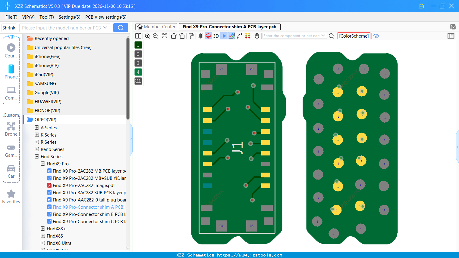 Find X9 Pro-Connector Shim A PCB Layer